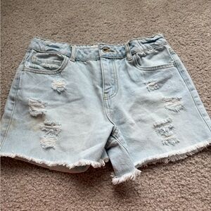 Forever 21 Blue Distressed Jean Shorts